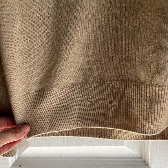 Alan Flusser 100% Cashmere Tan V-Neck Sweater Large - Picture 5 of 12